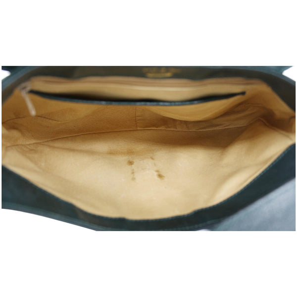 GUCCI Horsebit Vintage Suede Leather Shoulder Bag Black