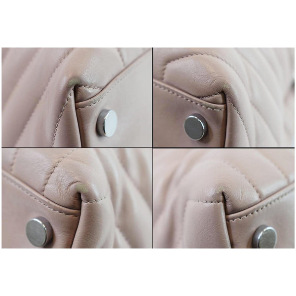 YVES SAINT LAURENT Large Loulou Calfskin Matelasse Chain Shoulder Bag Pink