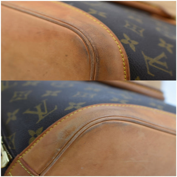 LOUIS VUITTON Alma Monogram Canvas Satchel Bag Brown