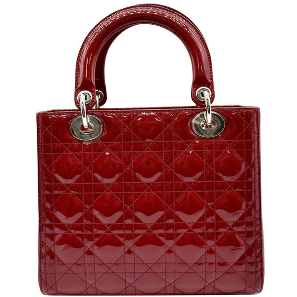 Christian Dior Medium Lady Dior Cannage Patent Leather Bag