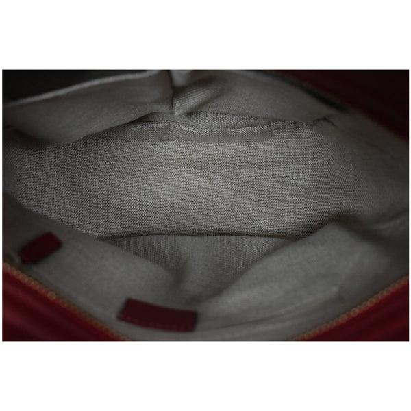 GUCCI Small Bree Microguccissima Leather Tote Crossbody Bag Red 449241