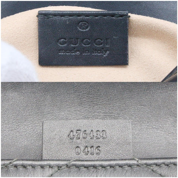 GUCCI GG Marmont Super Mini Leather Crossbody Bag Black 476433