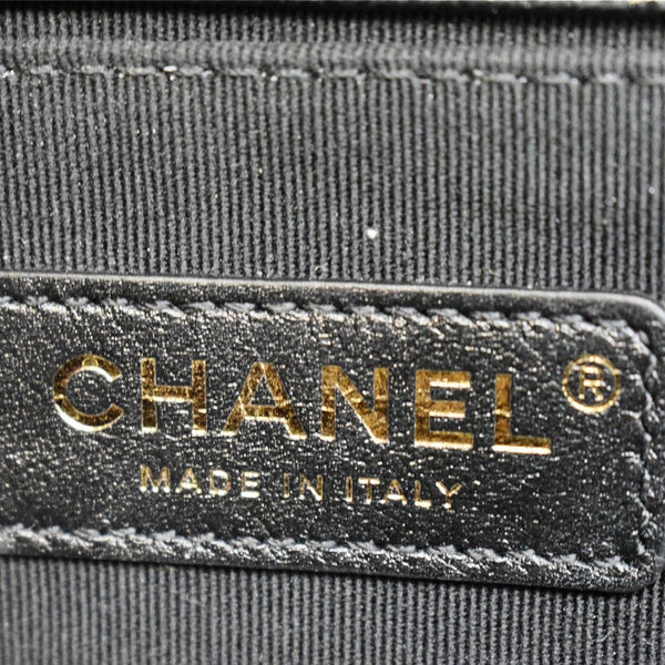 CHANEL Medium Boy Flap Chevron Leather Shoulder Bag Black
