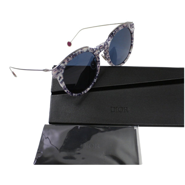 CHRISTIAN DIOR BLOSSOMS-0GKR-KU Patterned Violet Sunglasses Blue Lens