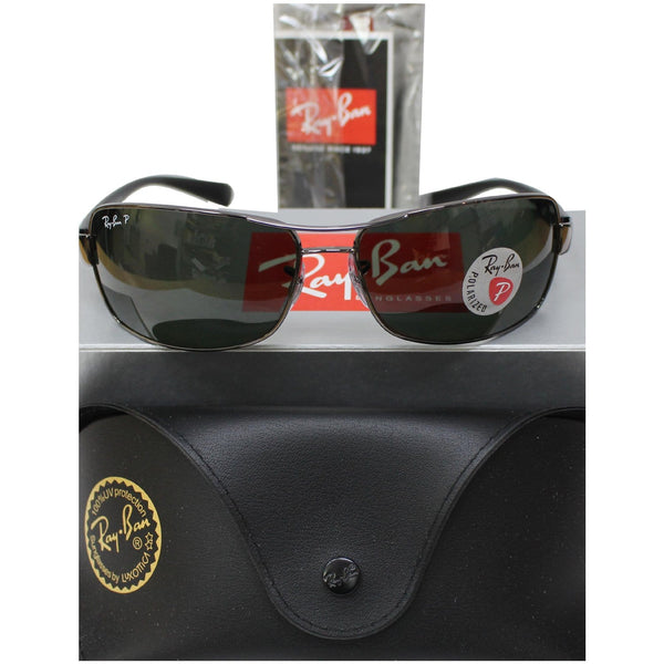 RAY-BAN RB3379 004/58 64 Sunglasses Dark Green Polarized Lens