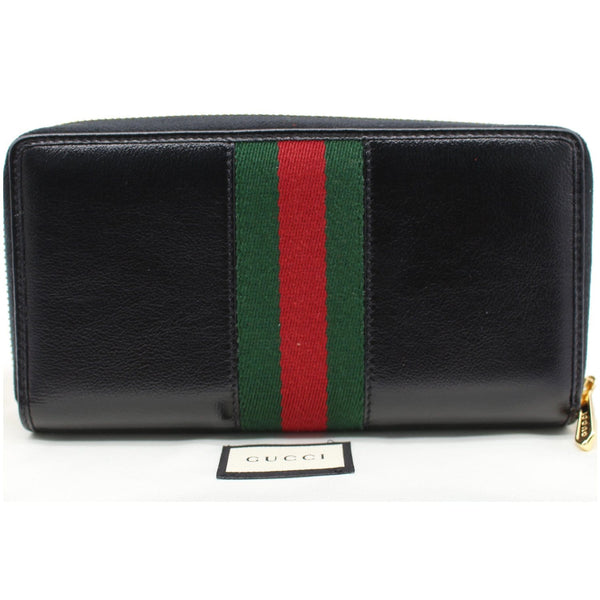 GUCCI Rajah Zip Around Leather Wallet Black 573791