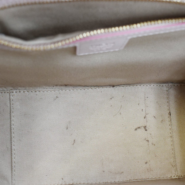 MCM Mini Aren Half Moon Floral Canvas Tote Bag Pink