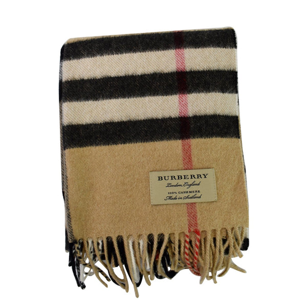 BURBERRY Classic Check Cashmere Scarf Biege