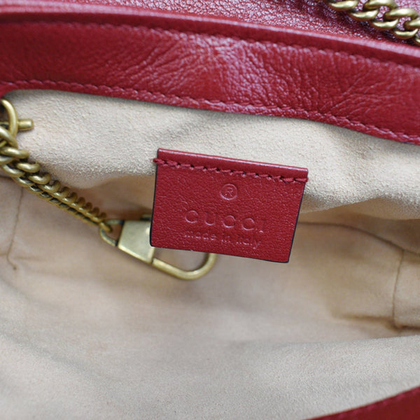 GUCCI GG Marmont Mini Matelassé Leather Shoulder Crossbody Bag Black/Cerise 574969