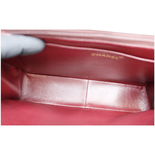 CHANEL Vintage Classic Jumbo Single Flap Vertical Lambskin Shoulder Bag Black