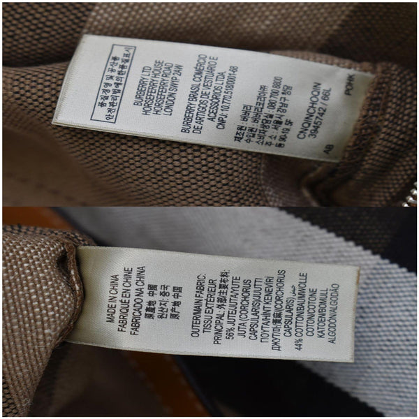 BURBERRY Susanna Medium Check Canvas Bucket Shoulder Bag Brown