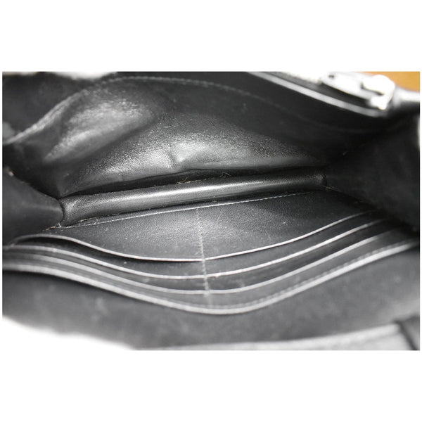 BALENCIAGA BB Logo Embossed Leather Chain Wallet Black