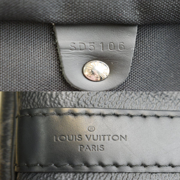 LOUIS VUITTON Keepall Bandouliere 55 Monogram Eclipse Travel Bag Black