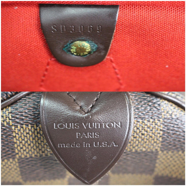LOUIS VUITTON Speedy 35 Damier Ebene Satchel Bag Brown