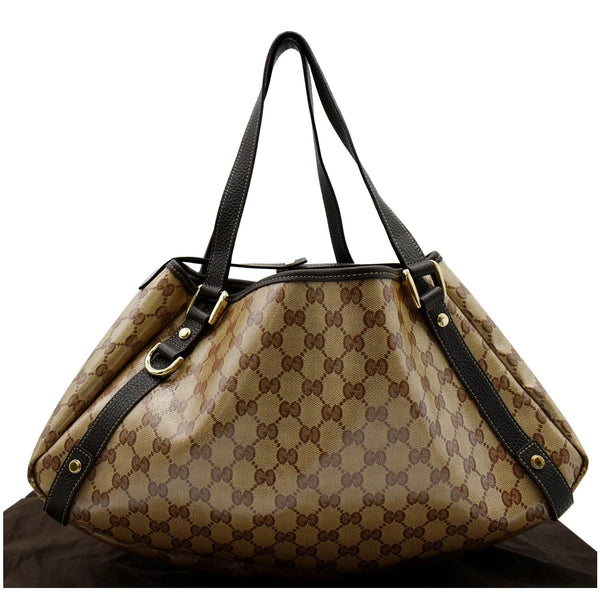 GUCCI Medium Abbey Coated Canvas Shoulder Bag Beige 293578