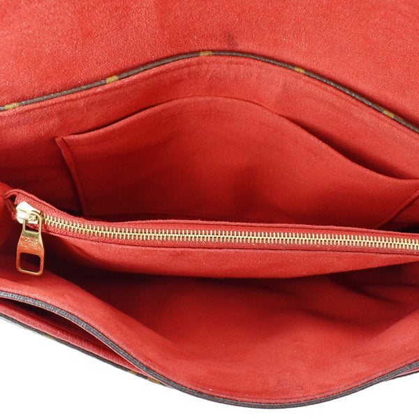 LOUIS VUITTON Pallas Chain Monogram Canvas Crossbody Bag Brown