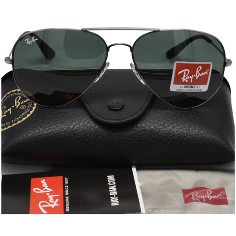 RAY-BAN RB3558-913971 Matte Antique Black Sunglasses Green Classic Lens