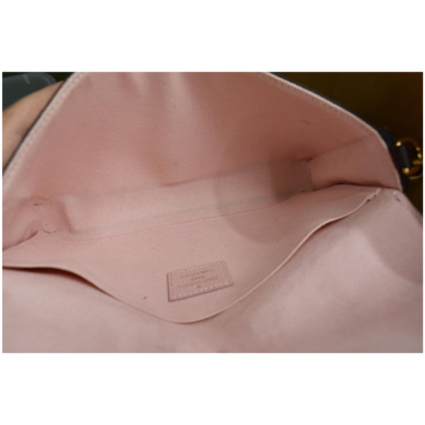 LOUIS VUITTON Pochette Felicie Dog Monogram Chain Crossbody Bag Brown