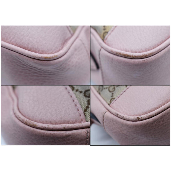 GUCCI Bree GG Canvas Leather Crossbody Bag Pink 449413