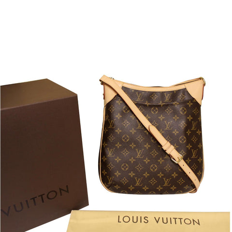 Front View Lv Odeon MM Monogram Canvas Shoulder Bag