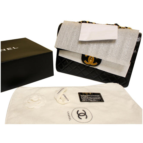 CHANEL Classic Flap XL Maxi Jumbo Quilted Lambskin Shoulder Bag Black