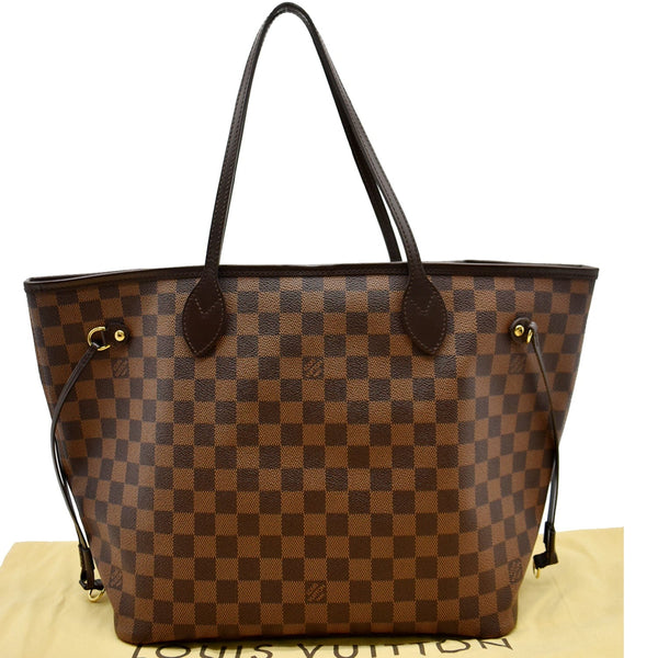 LOUIS VUITTON Neverfull MM Damier Ebene Tote Bag Brown