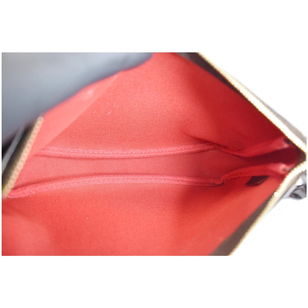Louis Vuitton Damier Ebene Mini Pochette Pouch red interior