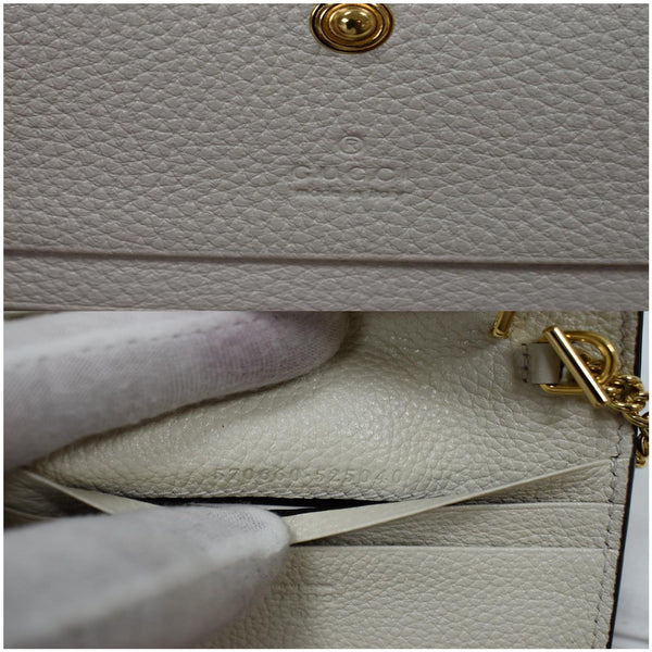 Gucci Zumi Mini Grainy Leather Chain Wallet - made in Italy