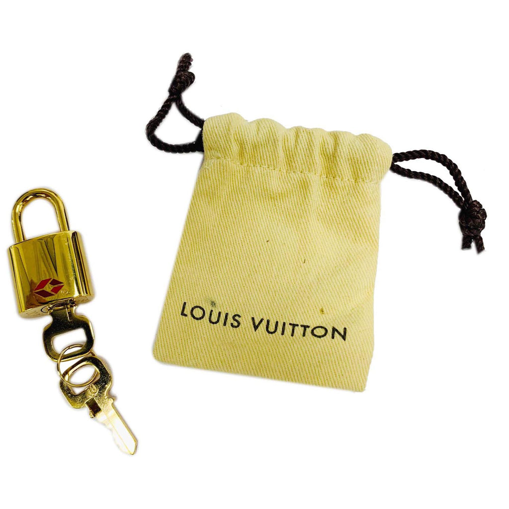 Louis Vuitton TSA Lock and Key Set Gold Number Size 007