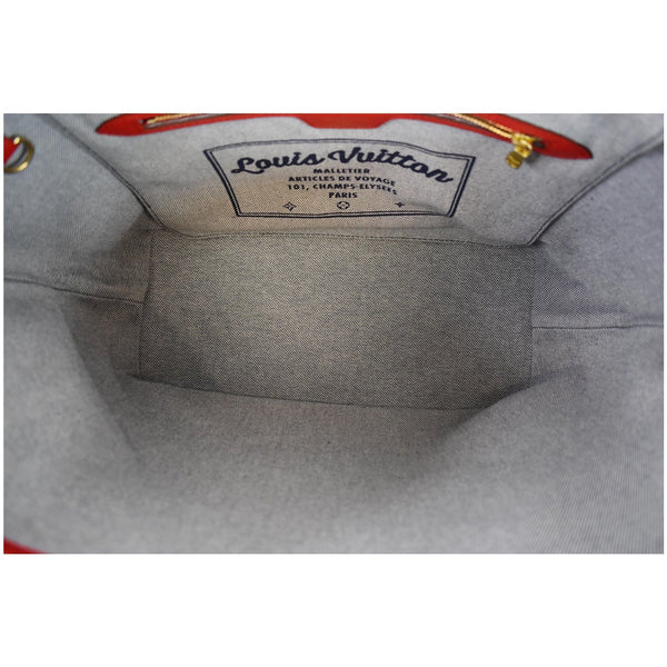 LOUIS VUITTON Neverfull MM Patchwork Monogram Denim Shoulder Bag Blue