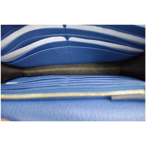 GUCCI Dollar Interlocking G Calfskin Leather Chain Wallet Crossbody Bag Blue 510314