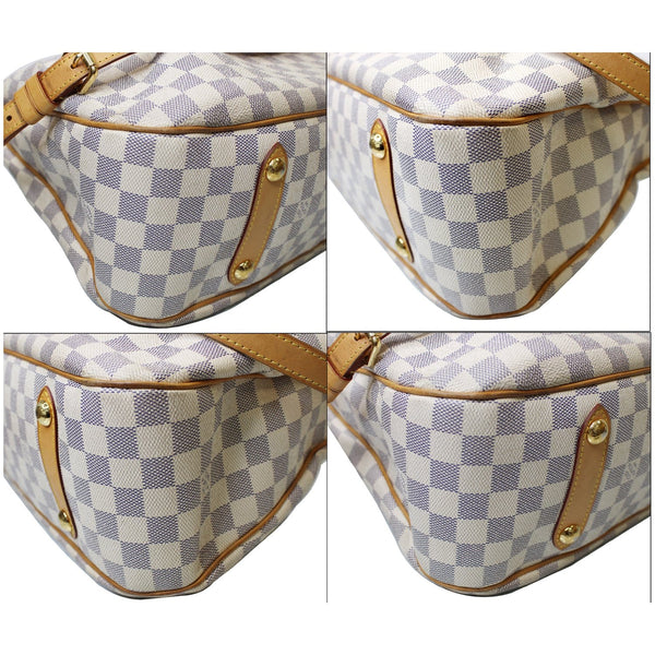 brass studs LV Siracusa GM Damier Azur Shoulder Handbag