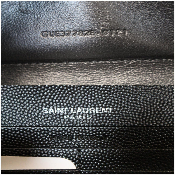 YVES SAINT LAURENT Envelope Leather Crossbody Chain Wallet Black