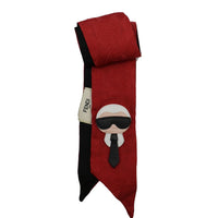 FENDI Karlito Wrappy Silk Scarf Red