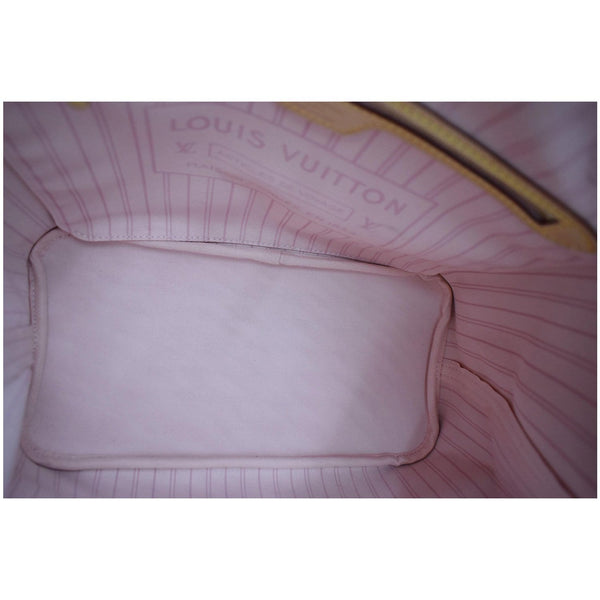 LOUIS VUITTON Neverfull MM Damier Azur Tote Bag Rose Ballerine