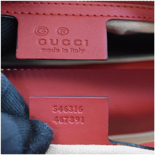 GUCCI Blooms GG Floral Supreme Canvas Leather Satchel Bag Red 546316