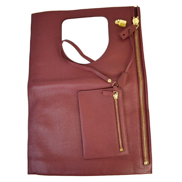 TOM FORD Alix Padlock Zip Fold-over Leather Shoulder Bag Red