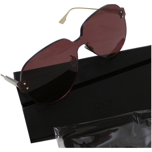 CHRISTIAN DIOR QUAKE3S 0LHF/U1 Opal Burgundy Sunglasses Pink Lens