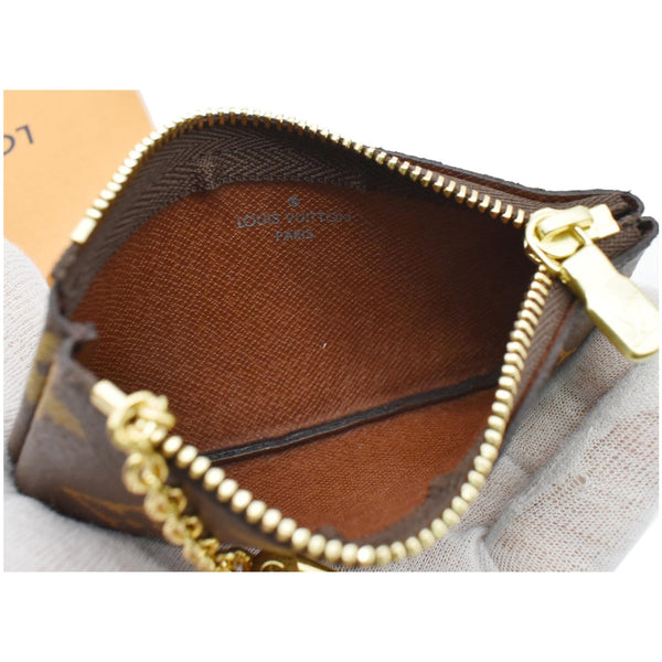 LOUIS VUITTON Pochette Key Cles Monogram Canvas Coin Case Brown