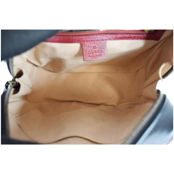 GUCCI GG Marmont Small Bamboo Leather Shoulder Bag Black 602270