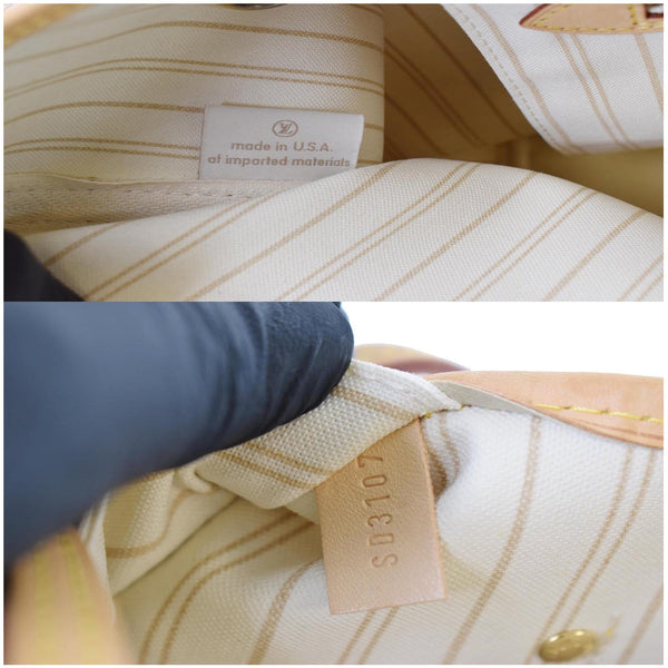 Louis Vuitton Neverfull MM Damier Azur Tote Bag Women - lv code SD3107