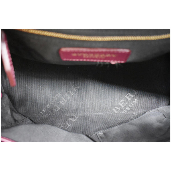 BURBERRY Milverton Large Calfskin Velvet Satchel Bag Burgundy