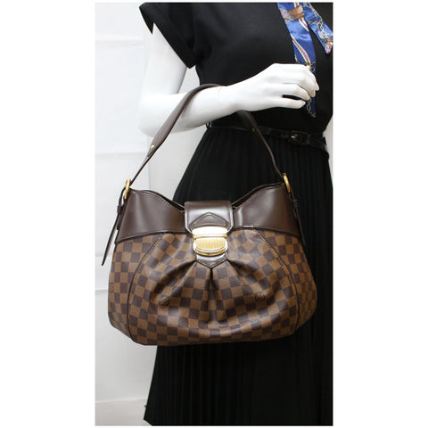 LOUIS VUITTON Sistina MM Damier Ebene Shoulder Bag Brown