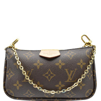 LOUIS VUITTON  Mini Pochette Monogram Canvas Accessoires Pouch Brown