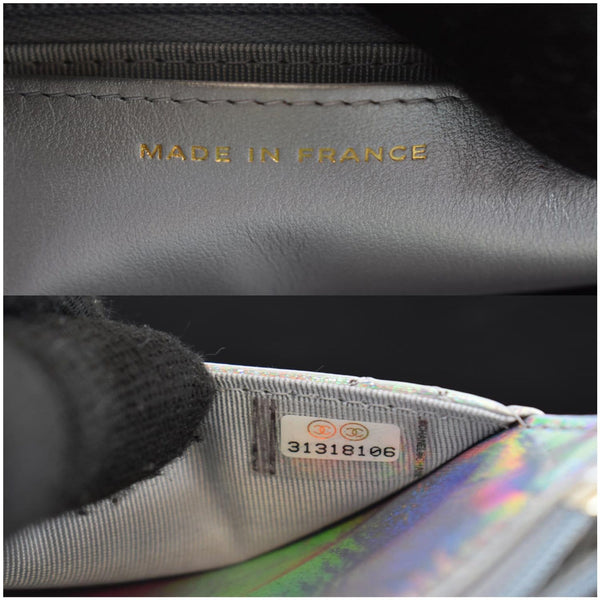 CHANEL Timeless Classic WOC Goatskin Wallet on Chain Bag Iridescent Silver