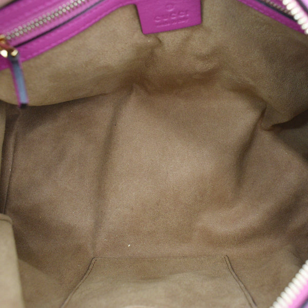 GUCCI GG Supreme Top Handle Leather Boston Bag Beige 409529