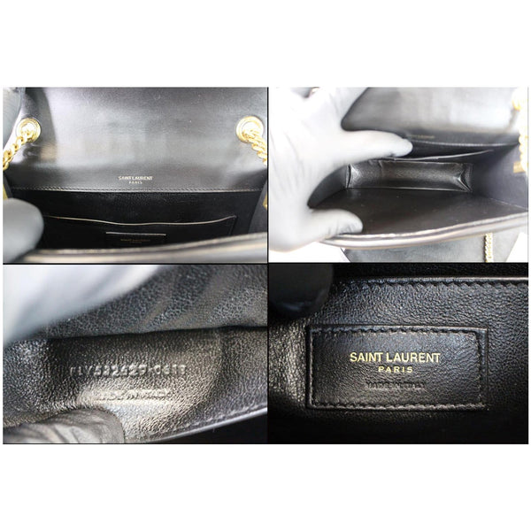 YVES SAINT LAURENT Montaigne Double Flap Leather Shoulder Bag Black