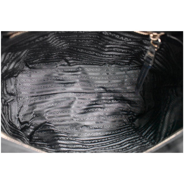 PRADA Nylon Leather Shopping Tote Shoulder Bag Dark Blue