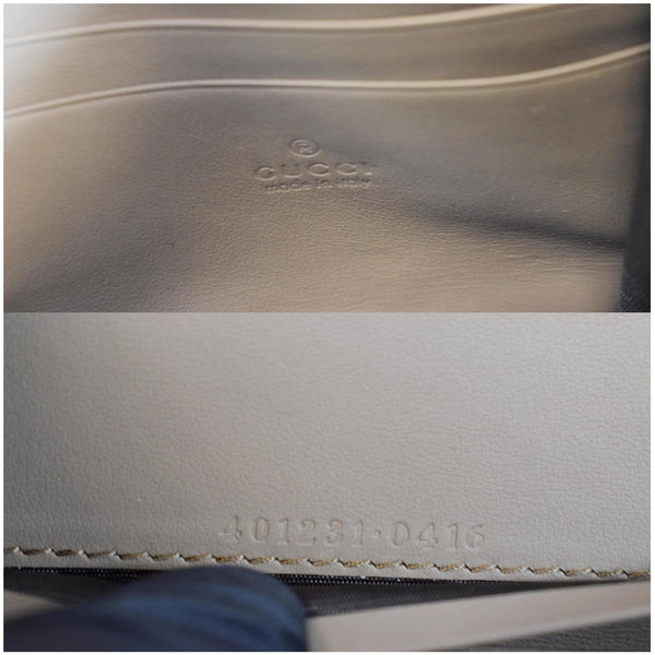 Gucci Dionysus GG Supreme Crossbody Chain Wallet Beige - bag serial number