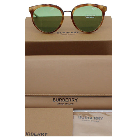 BURBERRY BE4316-3900254 Havana Sunglasses Green Lens